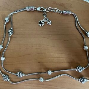 Brighton Silver and Pink Beaded Necklace